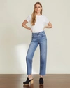Veronica Beard Ryleigh Cropped High-rise Straight-leg Jeans In Amethyst