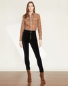 Veronica Beard Cropped Frayed High-rise Skinny Jeans In Black