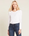 Veronica Beard Mason Long Sleeve T-shirt In White
