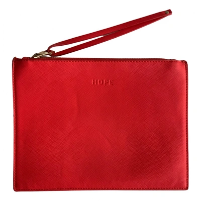 Pre-owned Hope Leather Clutch Bag In Red