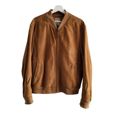 Pre-owned Timberland Leather Jacket In Camel