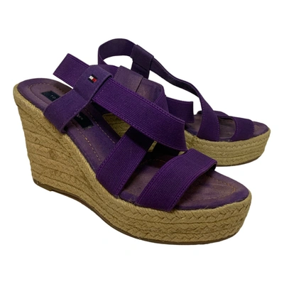 Pre-owned Tommy Hilfiger Cloth Sandals In Purple