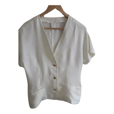Pre-owned Genny Linen Jacket In White
