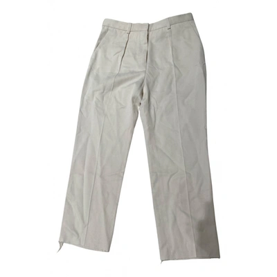 Pre-owned Iro Trousers In White