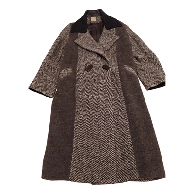Pre-owned Enrico Coveri Wool Coat In Grey