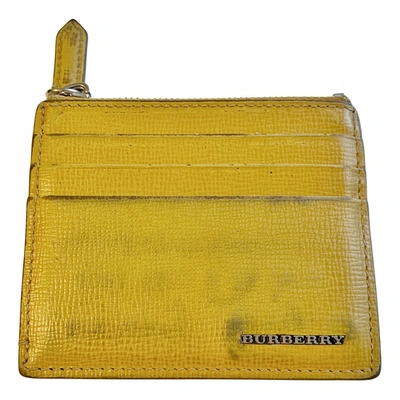 Pre-owned Burberry Leather Small Bag In Yellow
