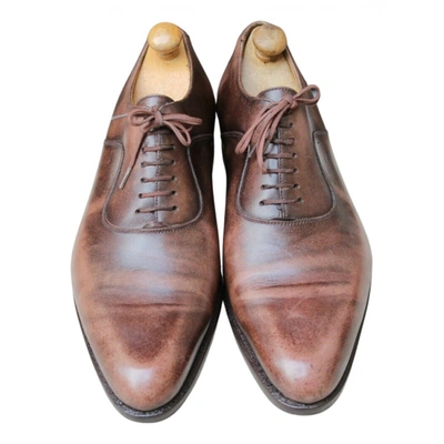 Pre-owned Jm Weston Leather Lace Ups In Brown