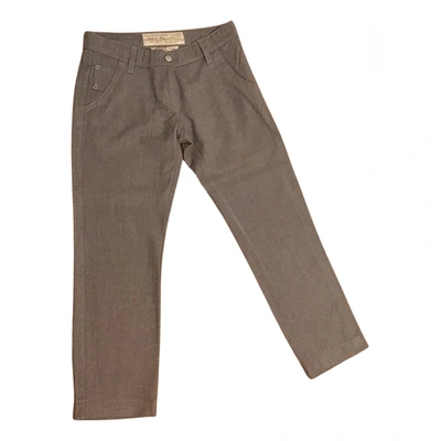 Pre-owned Jacob Cohen Wool Straight Pants In Grey