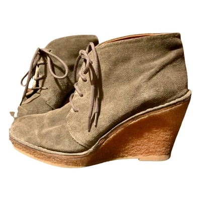 Pre-owned Marc Jacobs Lace Up Boots In Khaki
