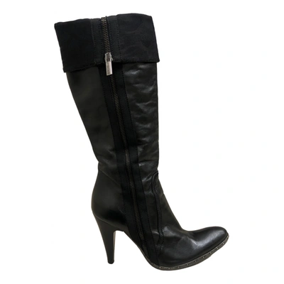 Pre-owned Just Cavalli Leather Boots In Black