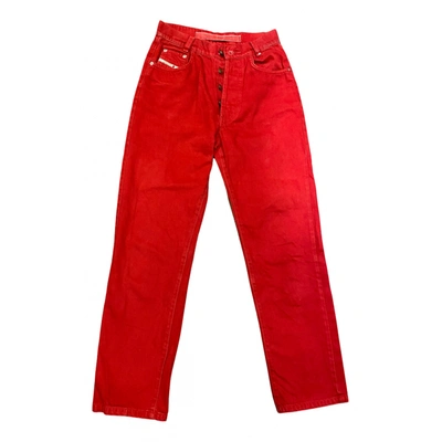 Pre-owned Diesel Straight Jeans In Red