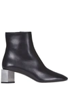 Off-white Metallic-heel Ankle Boots In Black