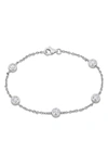 Delmar Sterling Silver Cubic Zirconia Station Bracelet In Silver
