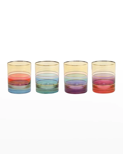 VIETRI REGALIA ASSORTED DOUBLE OLD-FASHIONED GLASSES, SET OF 4