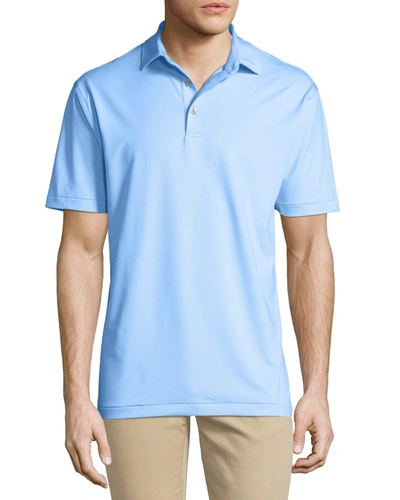 Peter Millar Jubilee Jersey Stripe Classic Fit Performance Polo Shirt In Billiard