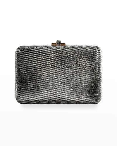 Judith Leiber Slim Slide Crystal Evening Clutch Bag In Anthracite