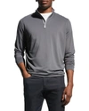 Peter Millar Men's Perth Half-zip Loop Terry Sweatshirt In Iron
