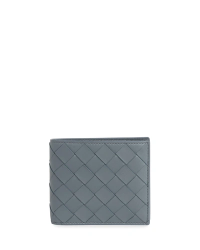 Bottega Veneta Men's Intrecciato Leather Bifold Wallet In Gray