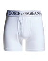 Dolce & Gabbana Two-way Stretch Cotton Boxer Shorts In Opt White