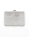 Judith Leiber Slim Slide Crystal-embellished Silver-tone Clutch