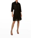 Akris Punto Belted Eyelet Embroidered Skirt In Black