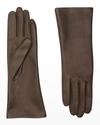 Agnelle Christina Napa Leather Gloves In Tourbe