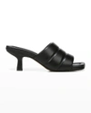 VINCE CEIL LEATHER SLIDE HEEL SANDALS