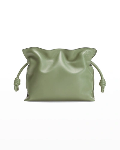 Loewe Flamenco Mini Napa Drawstring Clutch Bag In Rosemary