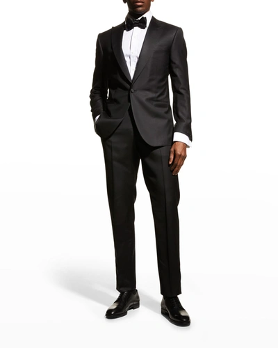 Corneliani Men's Solid Peak-lapel Tuxedo In Black