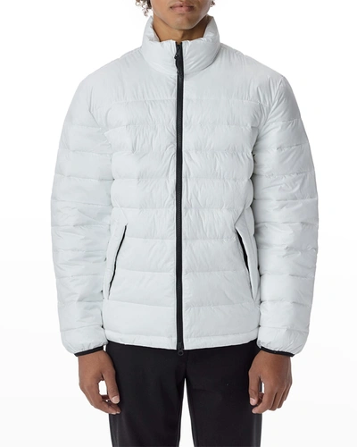 The Very Warm Men's Packable Funnel-neck Puffer Jacket In Off White