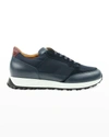 Bruno Magli Men's Holden Mix Media Sport Lace Up Sneakers Men's Shoes In Navy/navy Nylon