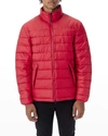 The Very Warm Men's Packable Funnel-neck Puffer Jacket In Flame