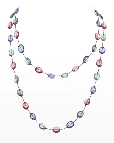 Margo Morrison Faceted Green, Pink And Purple Topaz Necklace, 35"l In Green/pink/purple