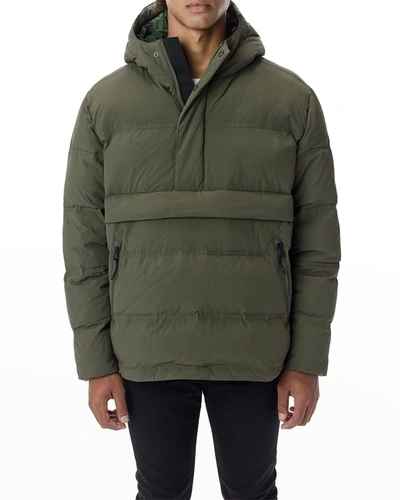 The Very Warm Men's Packable Pullover Puffer Jacket In Green