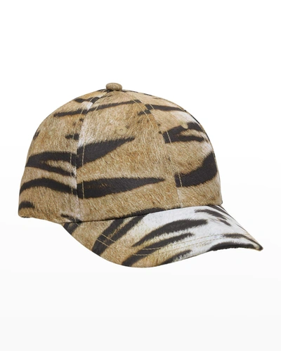 Molo Kids' Sebastian Cap Tiger Stripes In Brown
