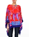 RANI ARABELLA PRINTED CASHMERE-BLEND SCARF PONCHO