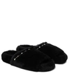 JIMMY CHOO ACINDA EMBELLISHED SHEARLING SLIDES