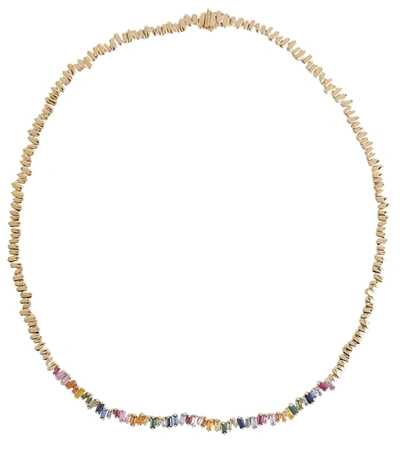 Suzanne Kalan 18kt Gold Necklace With Sapphires In Ruby/ Pink Sapphire