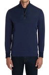 Bugatchi Cotton Blend Quarter Zip Top In Midnight