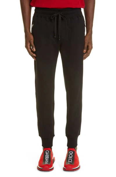 Dolce & Gabbana Stretch Wool Trousers In Black