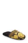 Versace I Love Baroque Slippers In Black-gold