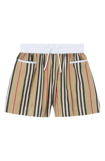 Burberry Kids' Sybill Stripe-print Cotton Shorts 6-14 Years In Beige