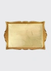 Vietri Florentine Wooden Accessories Gold Handled Small Rectangular Tray