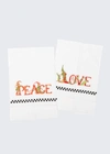 PATIENCE BREWSTER PEACE AND LOVE TEA TOWELS, SET OF 2