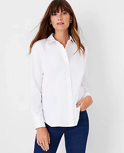 Ann Taylor Petite Boyfriend Perfect Shirt In White