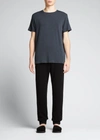 Derek Rose Men's Marl Crewneck Short-sleeve Knit Tee In Anthracite