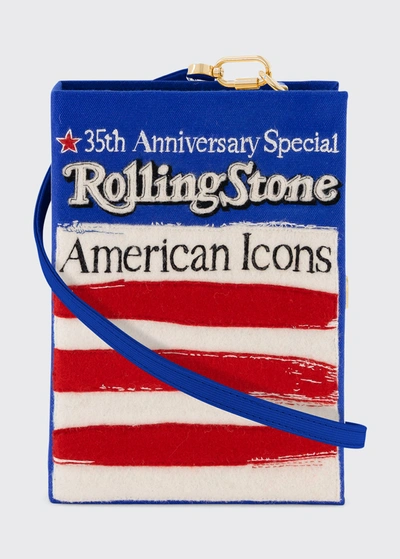 Olympia Le-tan Rolling Stone American Icons Book Clutch Bag In Cobalt Latim