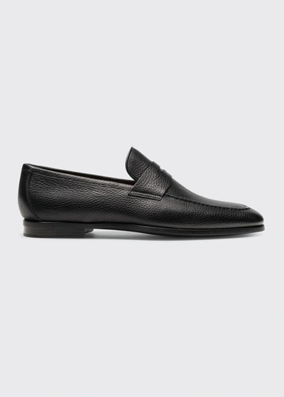 Magnanni Men's Diezma Ii Leather Penny Loafers In Black