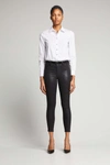 L Agence Jyothi Coated High-rise Skinny Jeans In Noirsilv