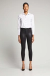 L'agence Jyothi Coated High-rise Skinny Jeans In Noirsilv
